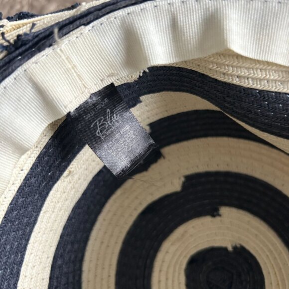 Sun Hat Beach - Navy Blue Stripe Hat - Beachy Classic Elegant - Picture 5 of 13